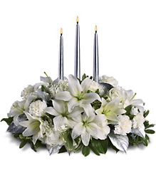 Silver Elegance Centerpiece from Visser's Florist and Greenhouses in Anaheim, CA